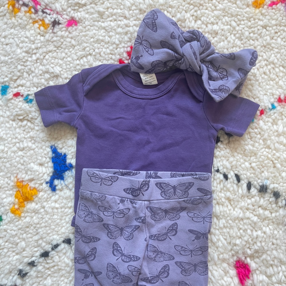 SOLD Kate Quinn Grape Butterfly Bundle (S 0-3m)
